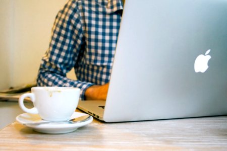 Businessman Coffee And Macbook Pro