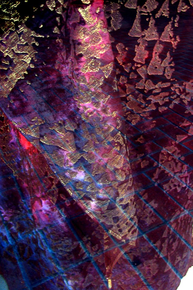 Iridescent Purplish Fabric With Gold