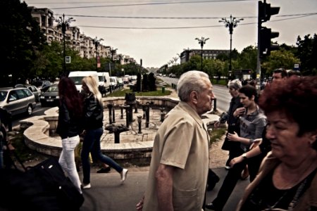 Pedestrians At Crosswalk