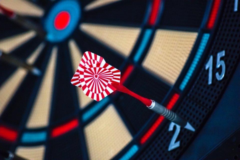 Dart On Darts Board