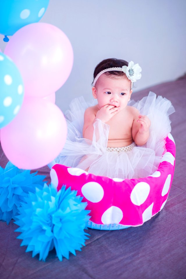 Baby In Tutu With Balloons