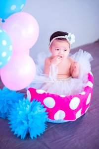 Baby In Tutu With Balloons