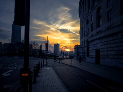 London Street At Sunset
