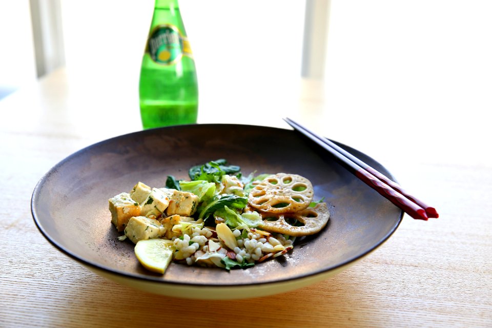 Shabu Shabu On Plate Beside Chopstick And Soda Bottle