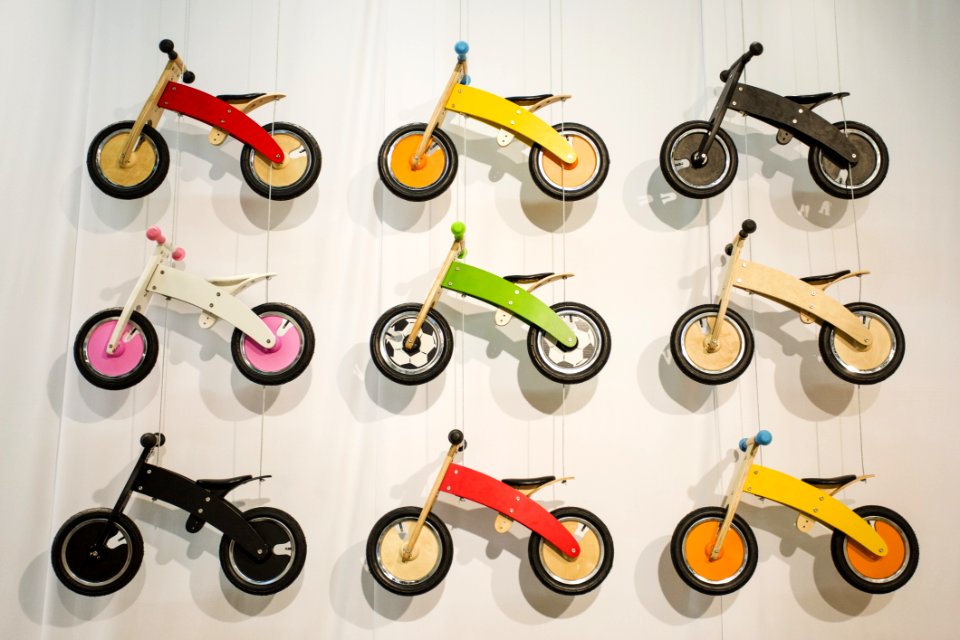 Yellow And Orange Bicycle Wooden Toy
