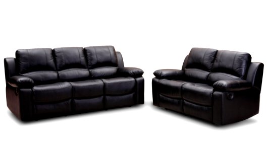 Black Leather Padded Cushion Couch Near To Black Leather Padded Cushion Loveseat photo