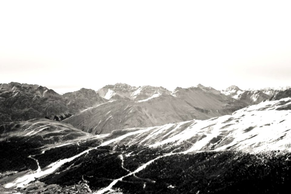 The Alps In Black And White