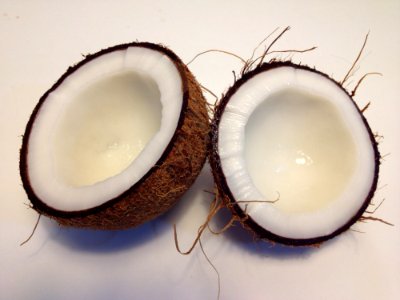 Coconut Fruit Sliced Into Two
