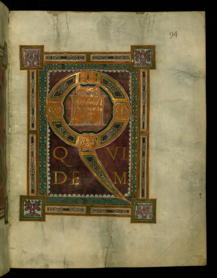 Corvey Gospel Fragment Initial Page Lukes Gospel Walters Art Museum Ms W751 Fol 2r
