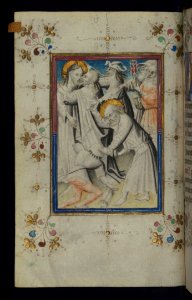 Illuminated Manuscript Book Of Hours The Arrest Of Christ Walters Art Museum Ms W165 Fol 13v photo