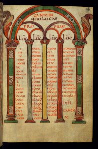Illuminated Manuscript Gospels Of Freising Canon Tables Walters Art Museum Ms W4 Fol 32r photo