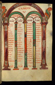 Illuminated Manuscript Gospels Of FreisingCanon Tables Walters Art Museum Ms W4 Fol 30r photo