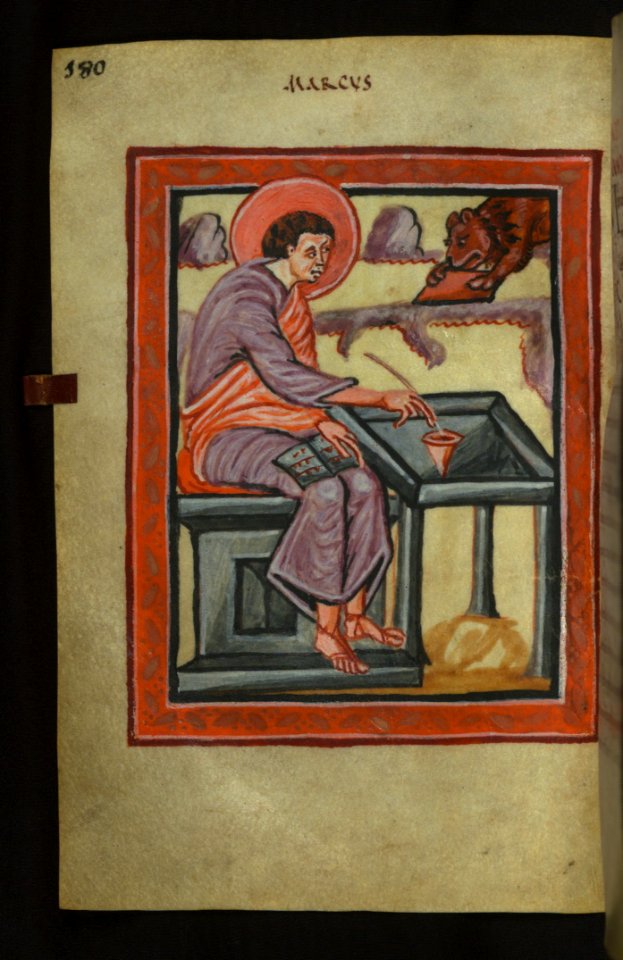 Illuminated Manuscript Gospels Of Freising Evangelist Portrait Of Mark Walters Art Museum Ms W4 Fol 90v