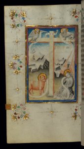 Illuminated Manuscript Book Of Hours Holy Cross With Symbols Of The Four Evangelists Walters Art Museum Ms W165 Fol 113v photo