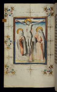 Illuminated Manuscript Book Of Hours Crucifixion Walters Art Museum Ms W165 Fol 23v photo