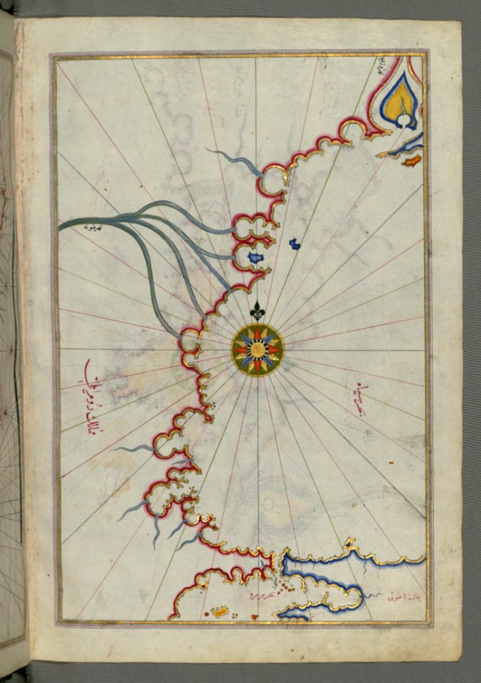 Illuminated Manuscript Map Of Sea Of Marmara Bosporus Strait And The Black Sea From Book On Navigation Walters Art Museum Ms W