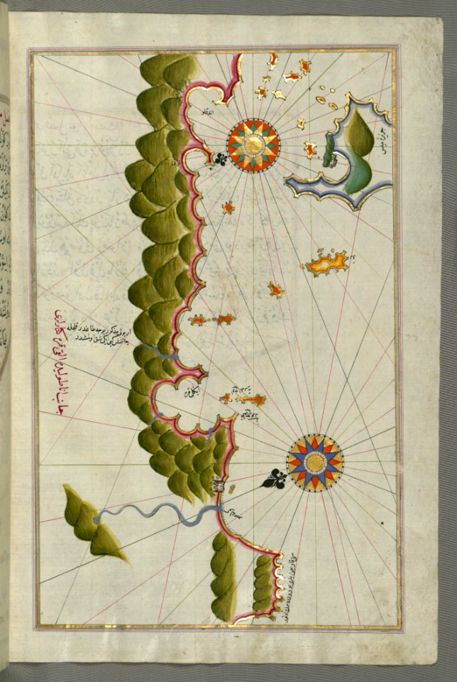 Illuminated Manuscript Map Of Some Unidentified Islands Off The Southern Anatolian Coast From Book On Navigation Walters Art Mus