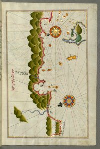 Illuminated Manuscript Map Of Some Unidentified Islands Off The Southern Anatolian Coast From Book On Navigation Walters Art Mus