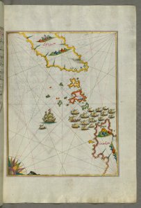 Illuminated Manuscript Islands Of Ikaria (Ahikere) And Samos (Ṣūṣām) In The Eastern Aegean Sea From Boo