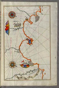 Illuminated Manuscript Map Of The Algerian Coast Around Ora From Melilla (Malīlah) And Northwest Of Tlemcen (Tili