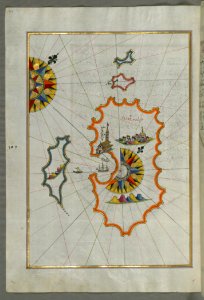 Illuminated Manuscript Map Of Premuda (Premūde Venedīk) Island West Off The Pag Island (Croatia) From Book