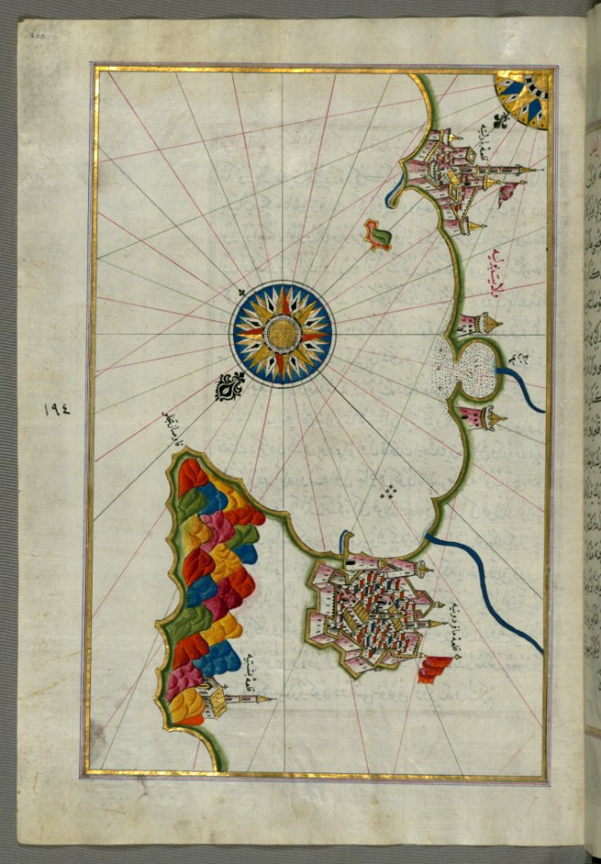 Illuminated Manuscript Map Of The Coastline From Mafredonia As Far As Barletta On The Italian Coast From Book On Navigation Walt