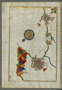 Illuminated Manuscript Map Of The Coastline From Mafredonia As Far As Barletta On The Italian Coast From Book On Navigation Walt