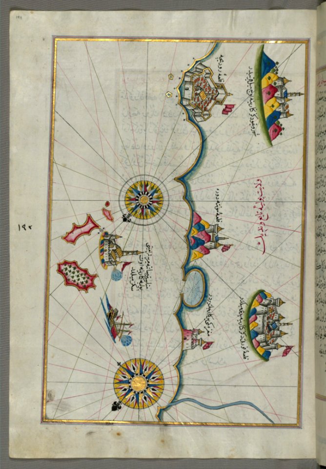 Illuminated Manuscript Map Of The Italian Coast Between Termoli And Peschici From Book On Navigation Walters Art Museum Ms W65
