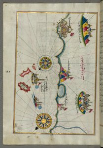 Illuminated Manuscript Map Of The Italian Coast Between Termoli And Peschici From Book On Navigation Walters Art Museum Ms W65