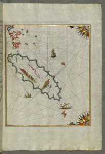 Illuminated Manuscript Island Of Ikaria (Ahikere) In The Eastern Aegean Sea West Of Samos (Ṣūṣām) From