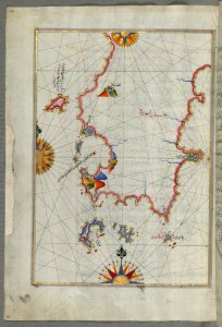 Illuminated Manuscript Eastern Part Of The Peloponnese (Morea Mora) Peninsula From Book On Navigation Walters Art Mu