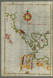 Illuminated Manuscript The Western Coast Of Greece From The Island Of Levcas (Lefkada Leucas Santa Maura) Going North