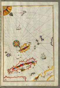 Illuminated Manuscript Map Of The Dalmatian Islands Korula (Qūrsūlah) And Lastovo (Augusta) Off The Coas