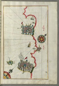 Illuminated Manuscript Map Of The Coastline From Pore (Parenzo Brānse) As Far As Novi Grad (Croatia) From