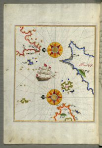 The Island Of Cos (Stancho stanky) Facing The Anatolian Mainland From Book On Navigation Walters Art Museum Ms W