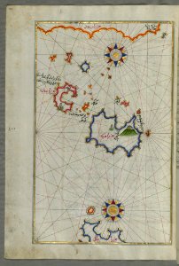Chalkis (Herke) Island Off Rhodes Island From Book On Navigation Walters Art Museum Ms W658 Fol104a photo