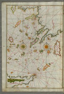 Illuminated Manuscript Map Of The Islands Of The Aegean Sea Including Chios (Sakiz) Cos (Stancho stanky)