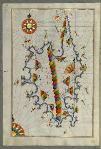 Illuminated Manuscript Map Of Corsica From Book On Navigation Walters Art Museum Ms 658 Fol 229a photo