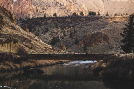 Bridge Crossing River Canyon