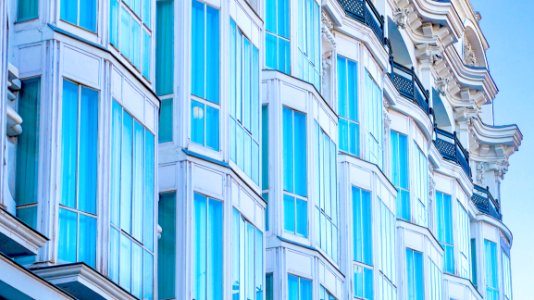 Row Of Modern Town House Buildings photo