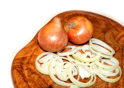 Onions On Cutting Board photo