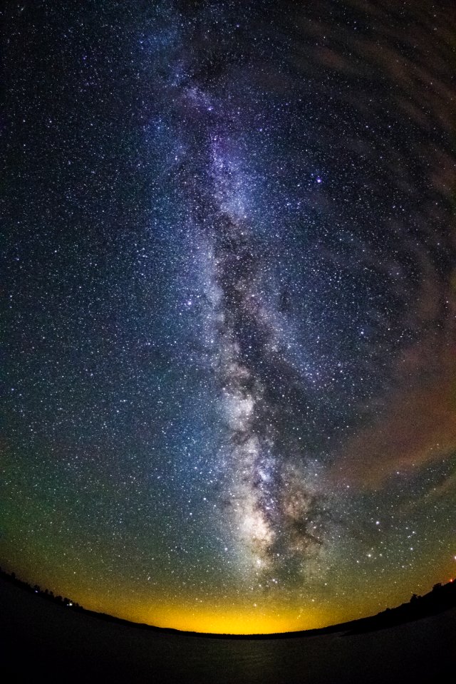 Lonely Speck Milky Way Over Ashurst Lake