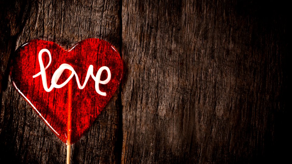 Red Lollipop With Word Love