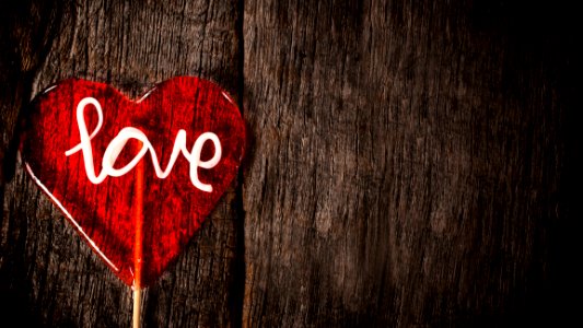Red Lollipop With Word Love