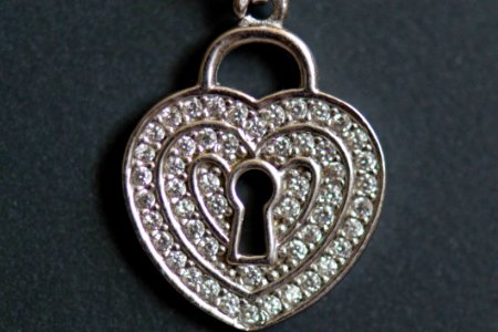Heart Shaped Necklace With Keyhole photo