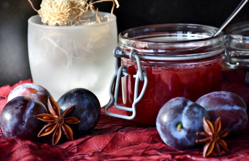 Round Fruit Near Mason Glass Jar