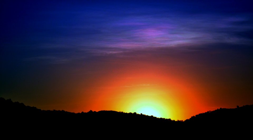 Sunset Over Hillside photo