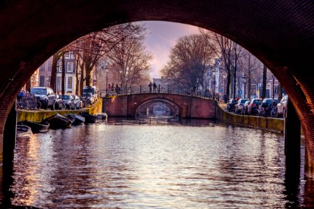 Under Canal Bridge Amsterdam Netherlands photo