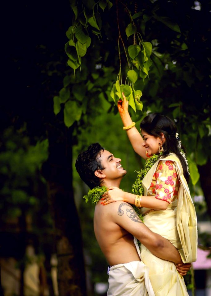Indian Couple In Garden
