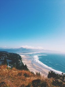 Scenic View From Hill Overlooking Beach